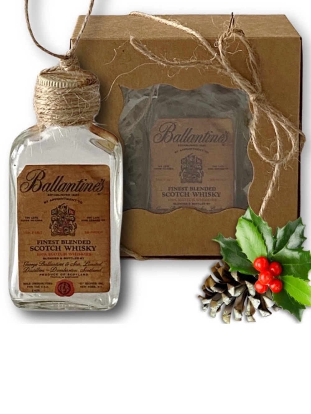 Ballantine's blended Scotch whisky Artisan Vintage Glass Bottle Ornament